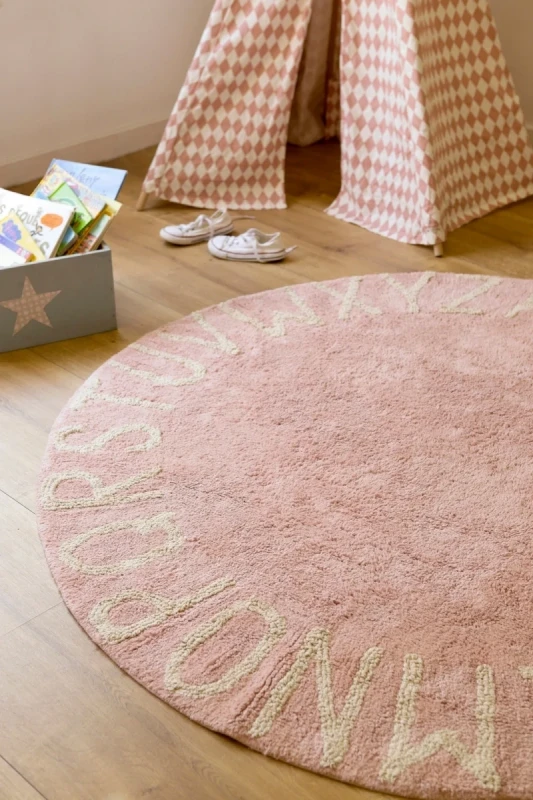 Ковер Lorena Canals Alphabet Round ABC Pink (?150 см)